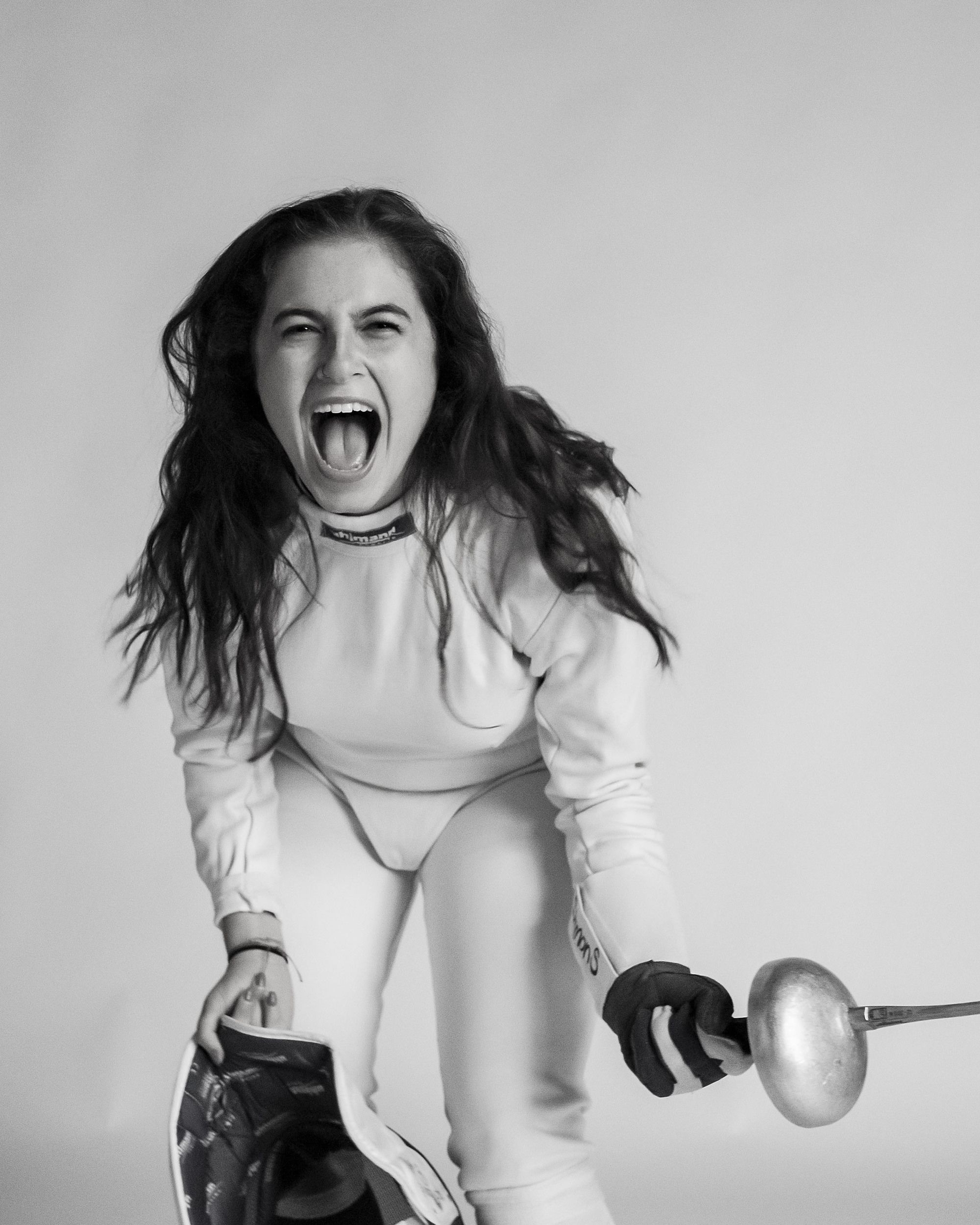 Camille Simmons in her fencing uniform. 