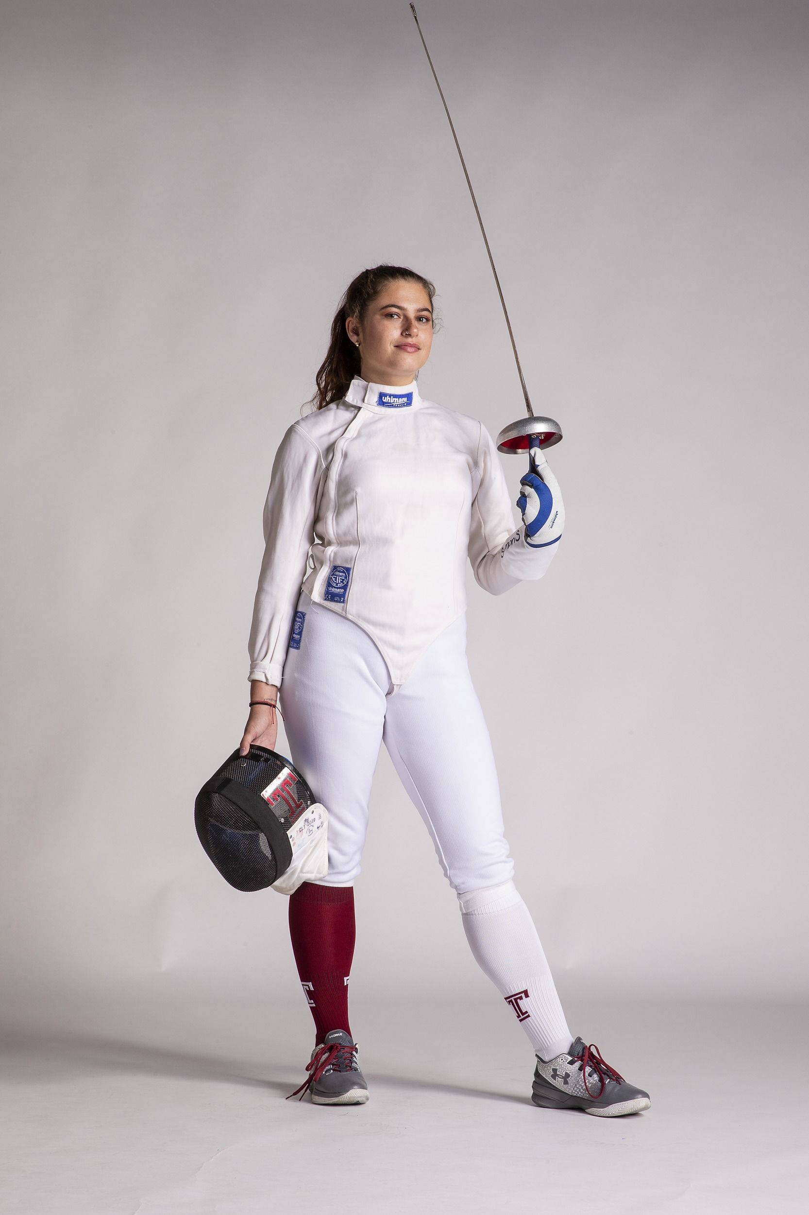 Camille Simmons in her fencing uniform. 