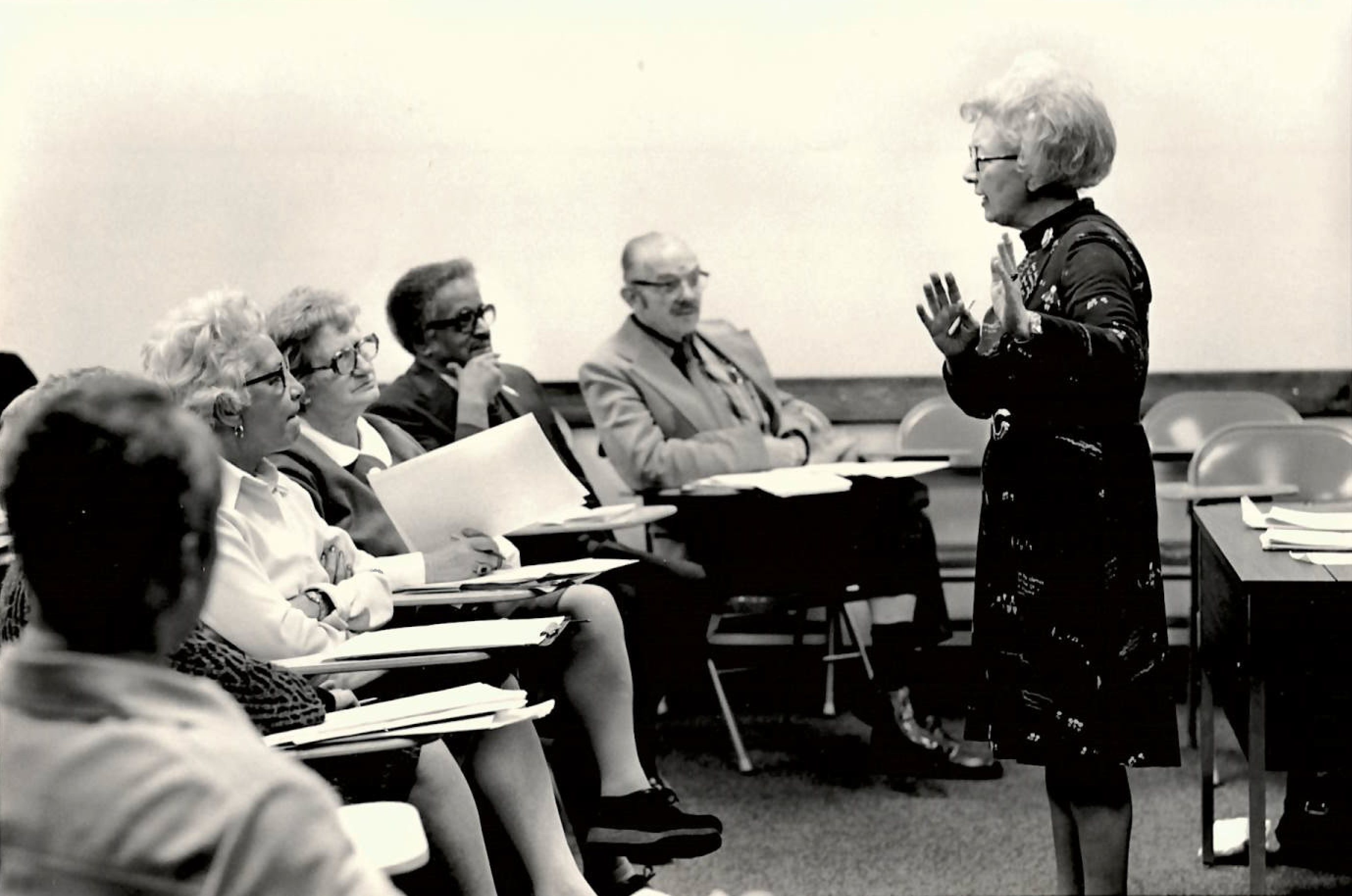 A class for retired persons at Temple University in the 1970s